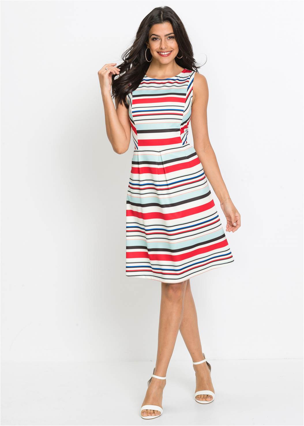 Striped Dress in White Multi | VENUS