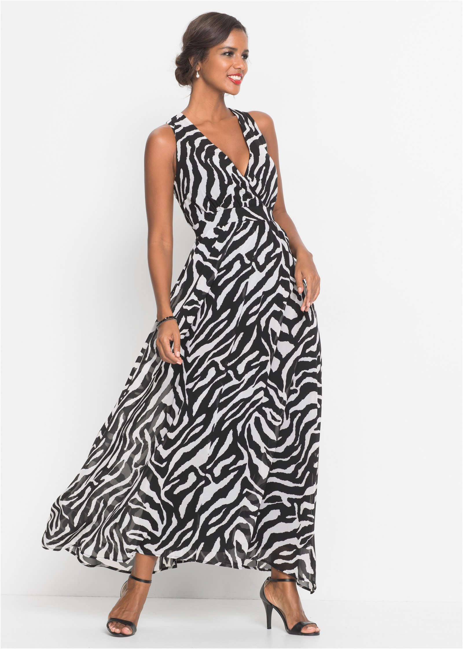 White leopard 2024 print wrap dress