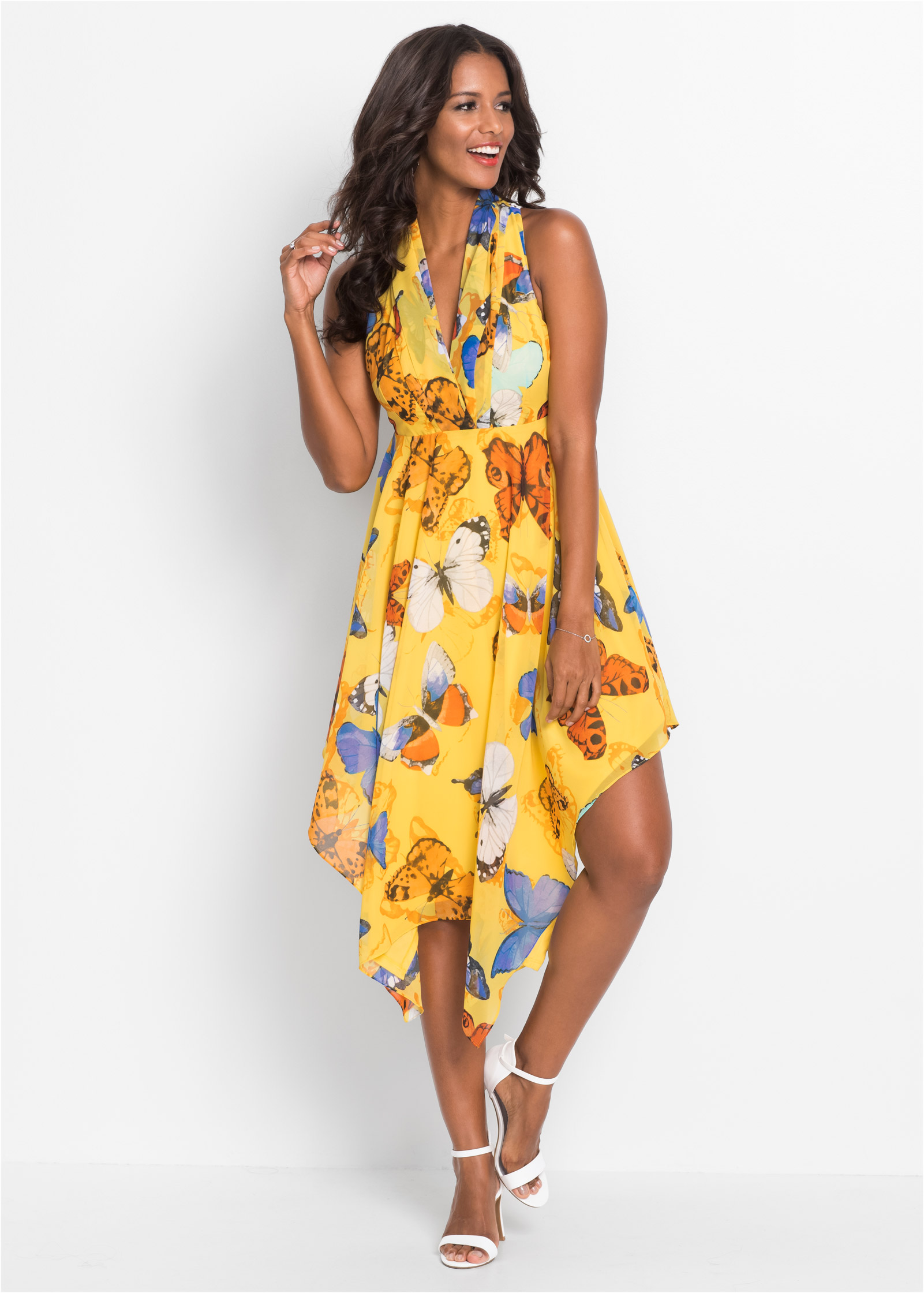 Asymmetrical shop yellow dress