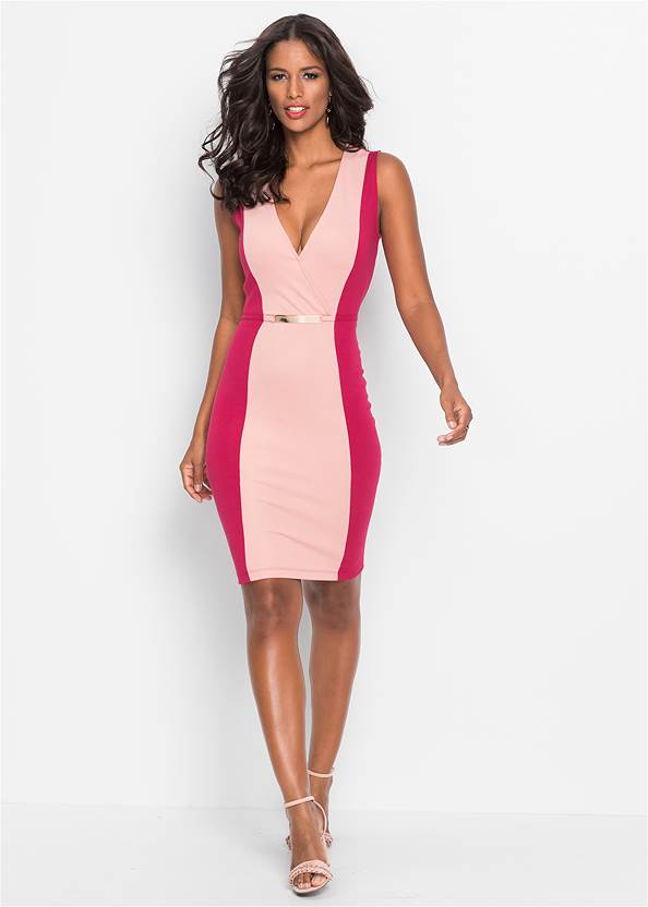 Color Block Dress in Pink