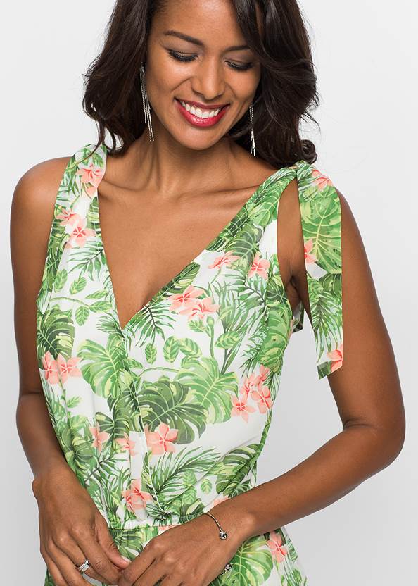 TROPICAL PRINT ROMPER in White Multi | VENUS