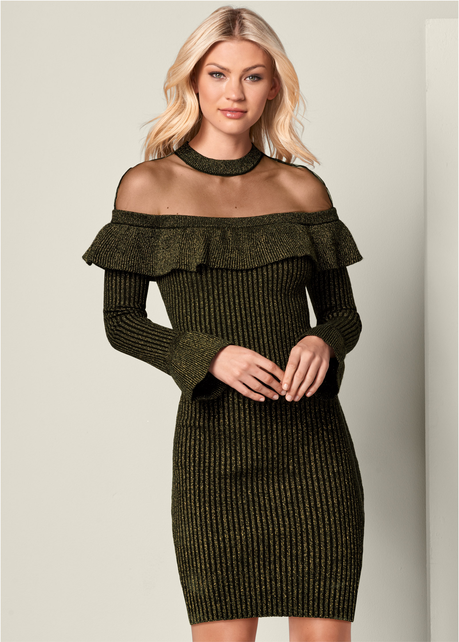 sheer sweater dress