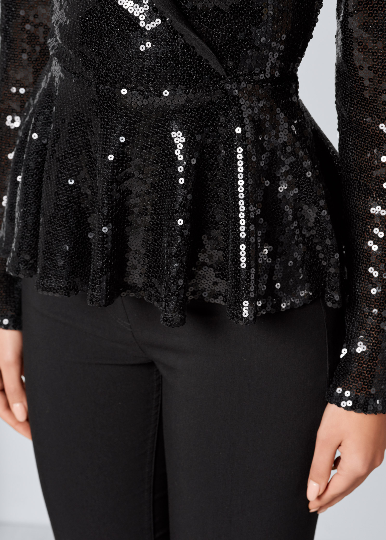 glitter peplum top