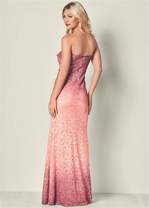 Ombre Glitter Long Dress in Rose Multi | VENUS