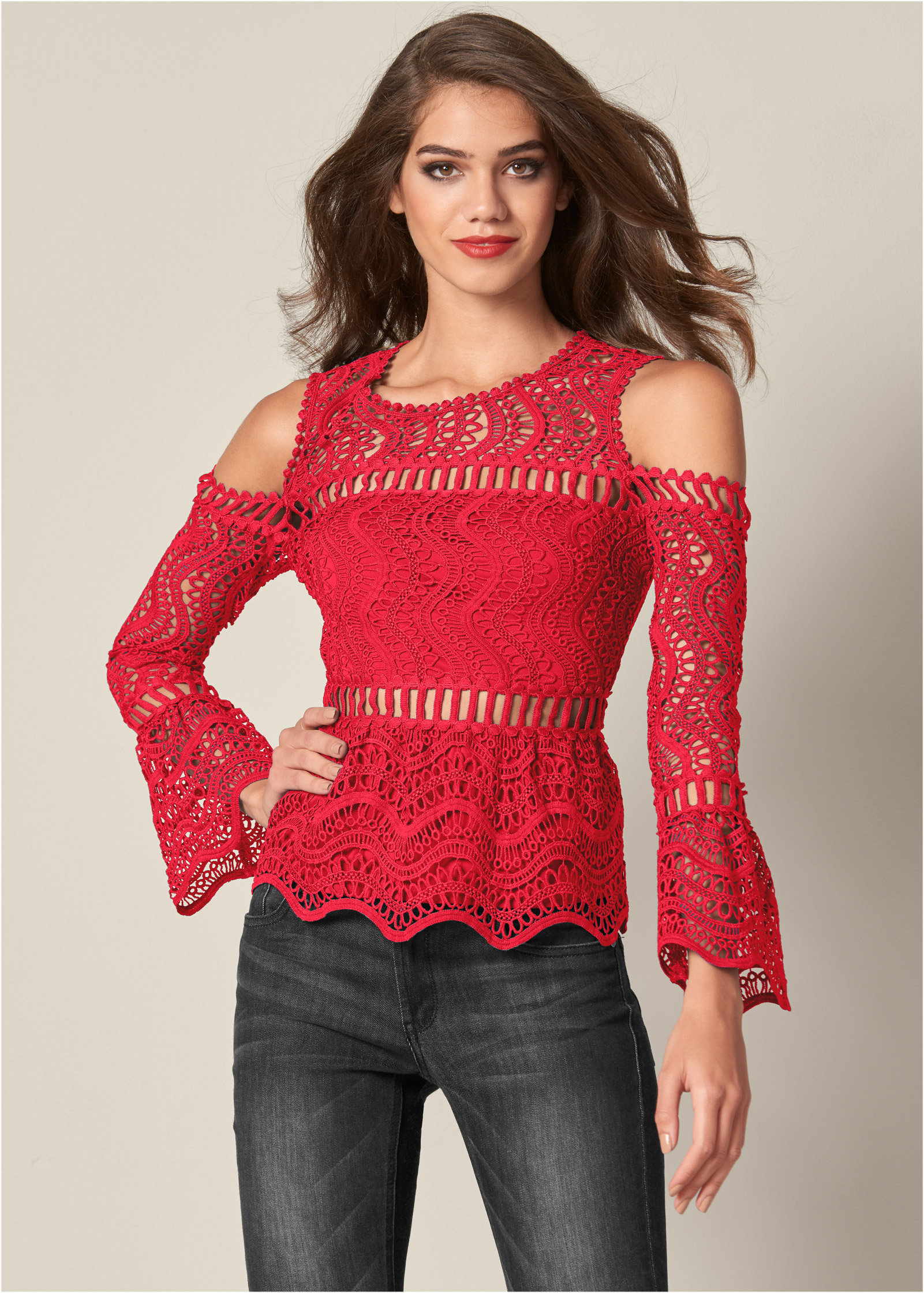 crochet cold shoulder top