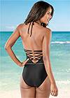 Back view Strappy Back One-Piece