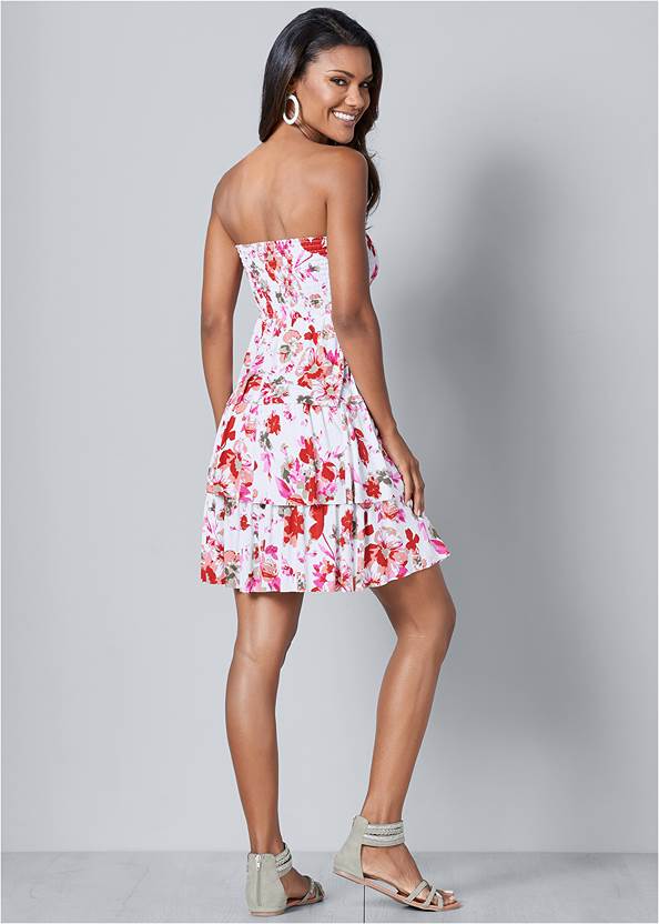 Back view Floral Printed Casual Dress