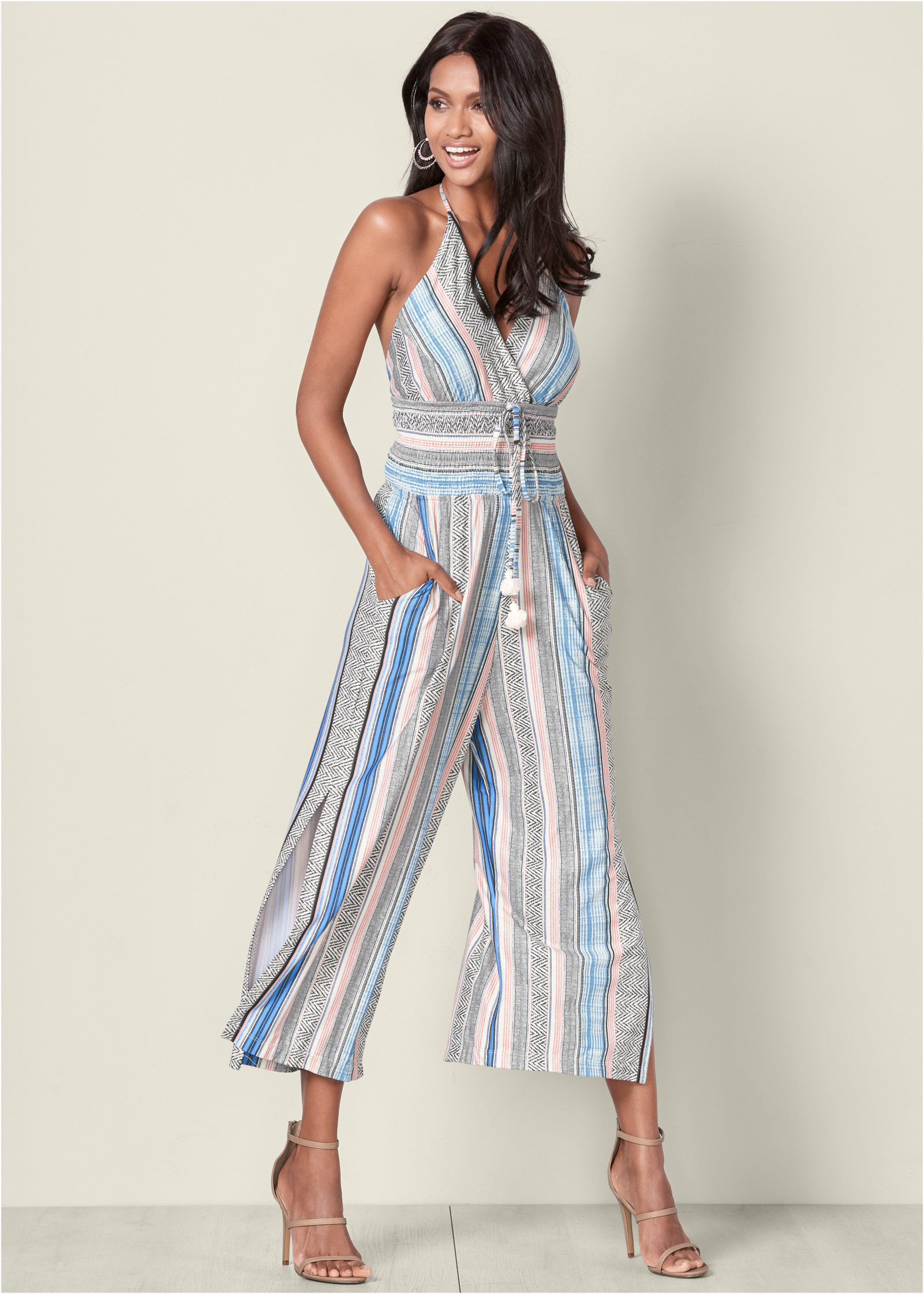 venus tassel halter jumpsuit