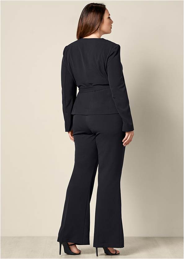Back View Belted Pant Suit Set