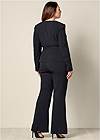 Back View Belted Pant Suit Set