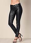 Front View Faux-Leather Pants