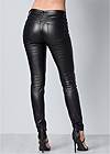 Back View Faux-Leather Pants