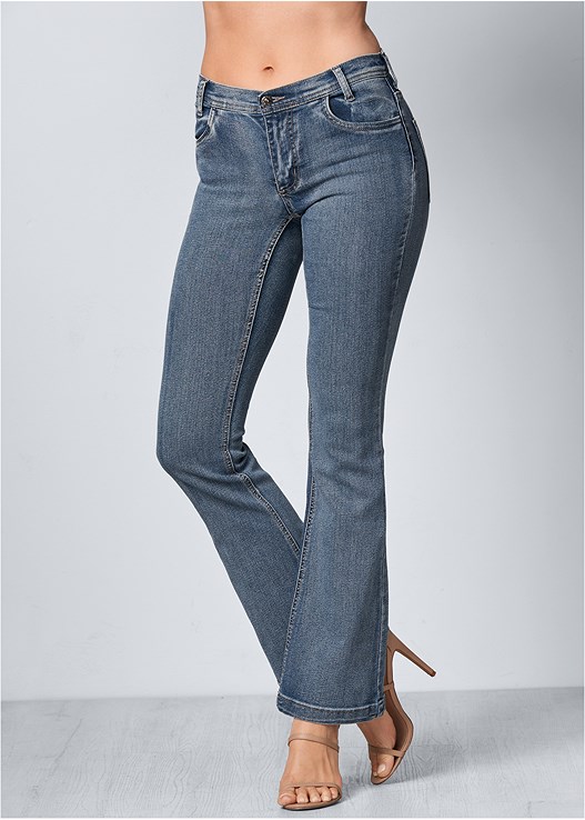 Casual Boot Cut Jeans In Medium Wash Venus