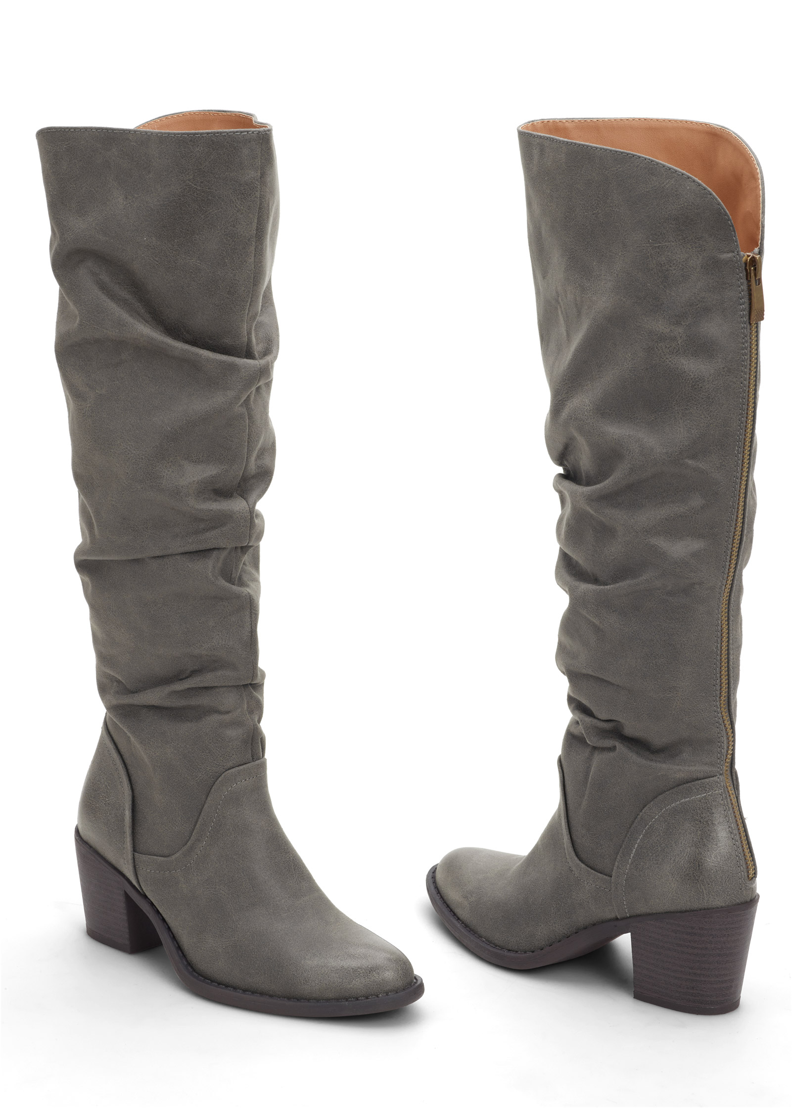 slouchy mid calf boots