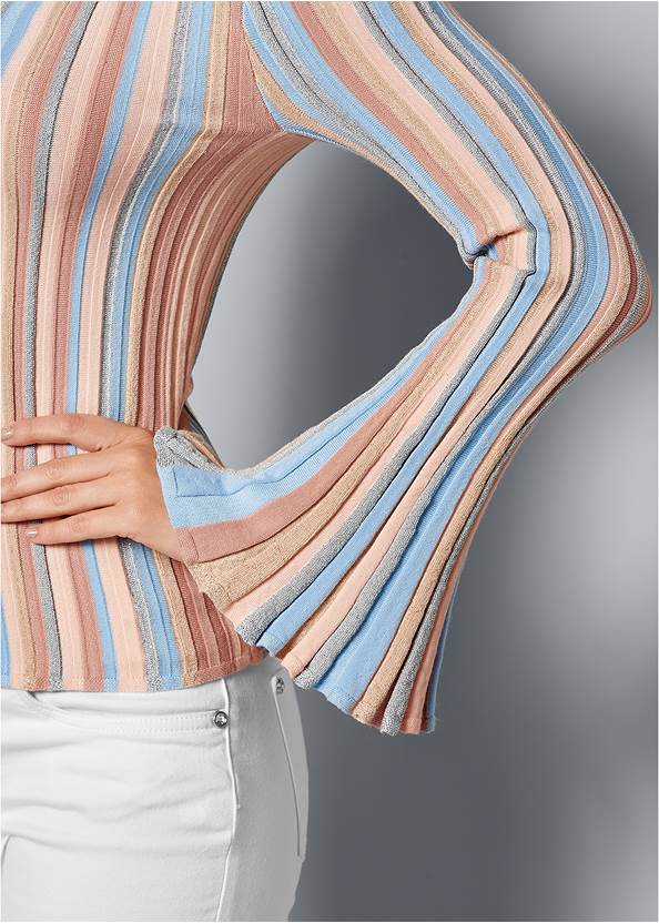 Alternative Striped Bell Sleeve Sweater