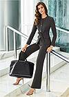 Front View Belted Pant Suit Set