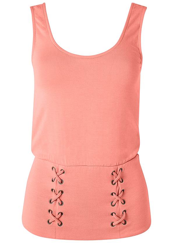 Alternate View Lace Up Detail Top