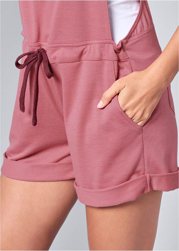 Alternate View French Terry  Drawstring Short Overalls