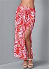 Front View Tie Front Maxi Skirt