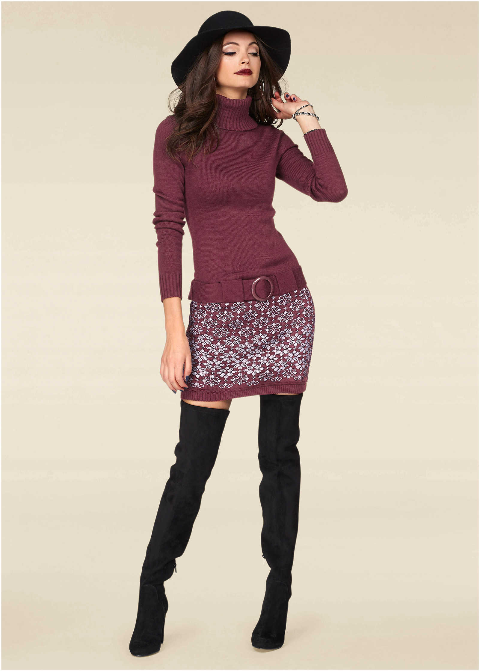 Burgundy hot sale sweater dress