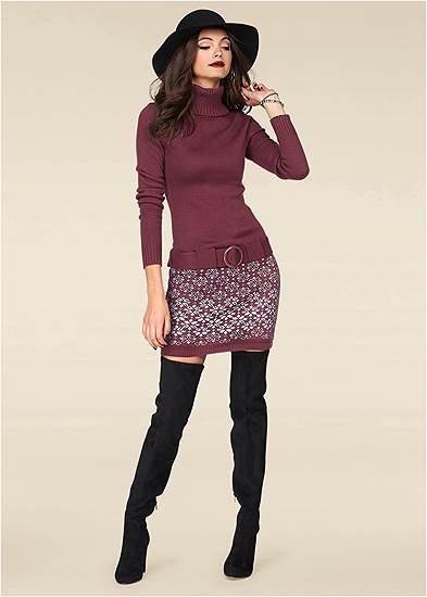 Belted Sweater Dress