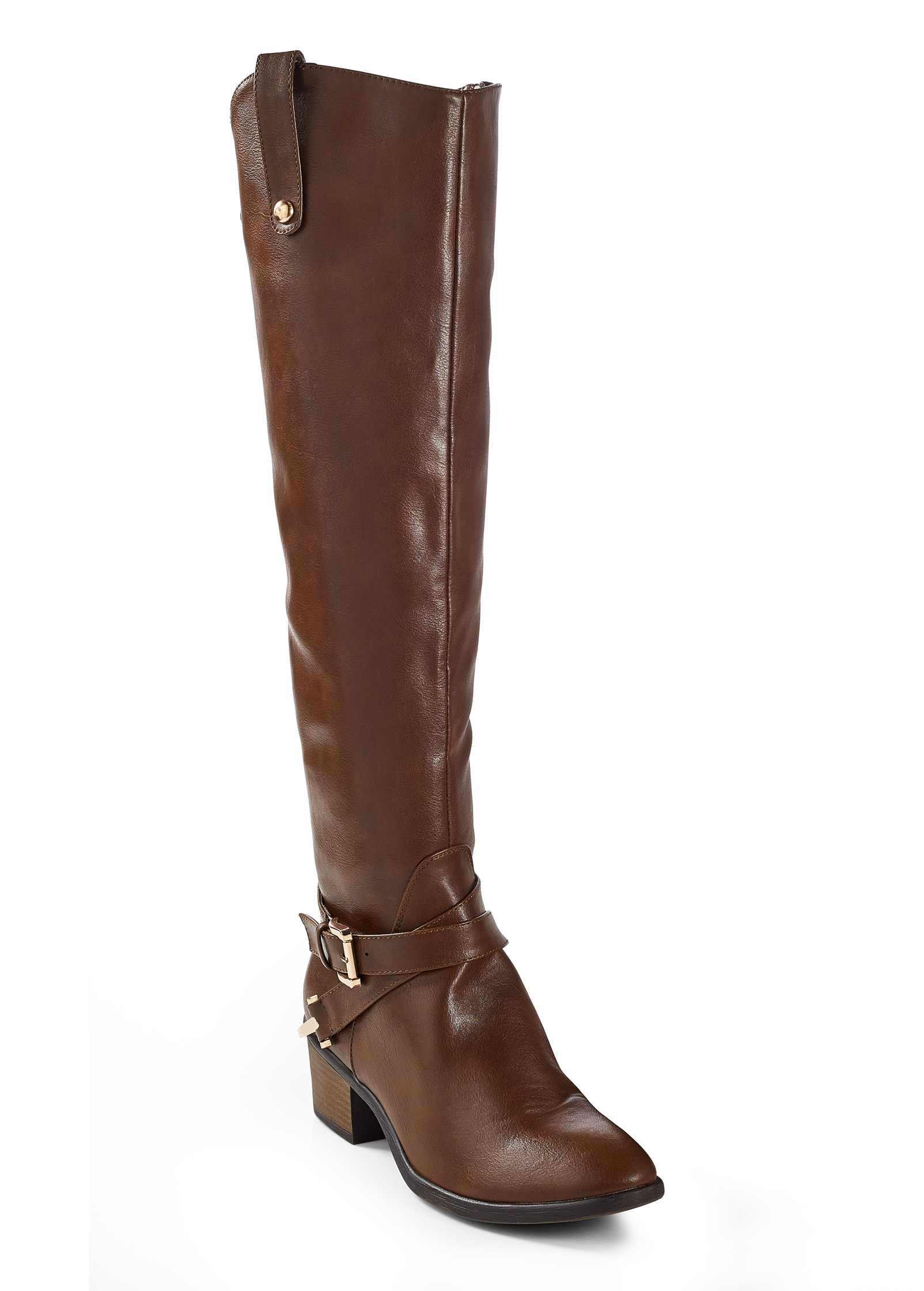 Buckle Riding Boots in Brown | VENUS