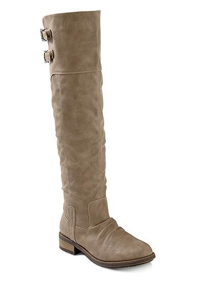 Buckle Knee-High Boots