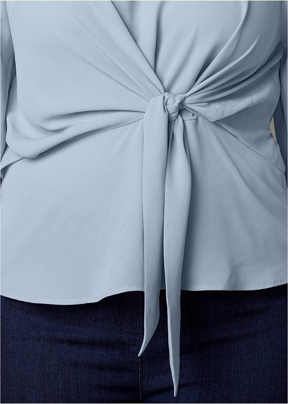 Alternate View Tie Front Blouse