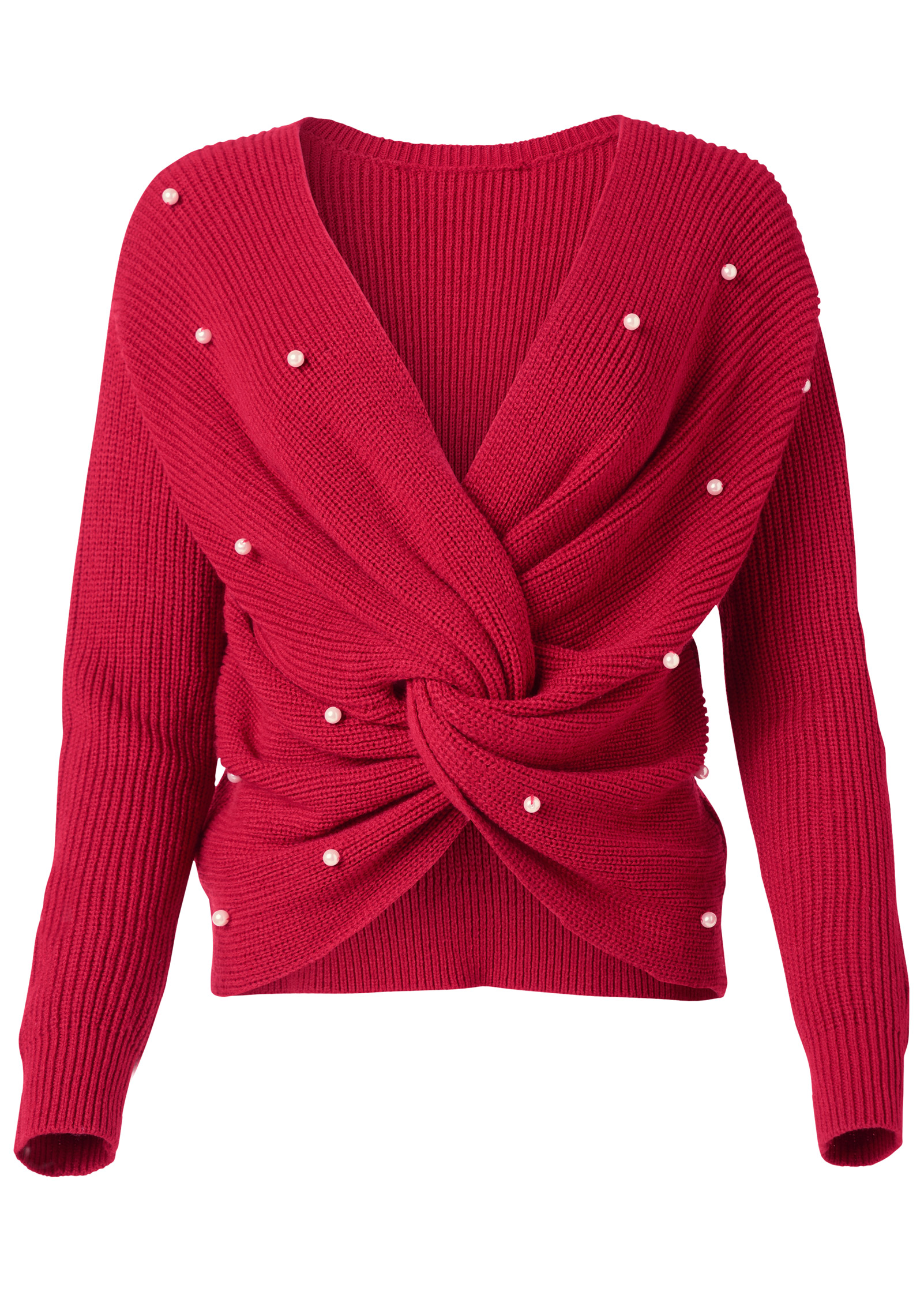 red pearl sweater