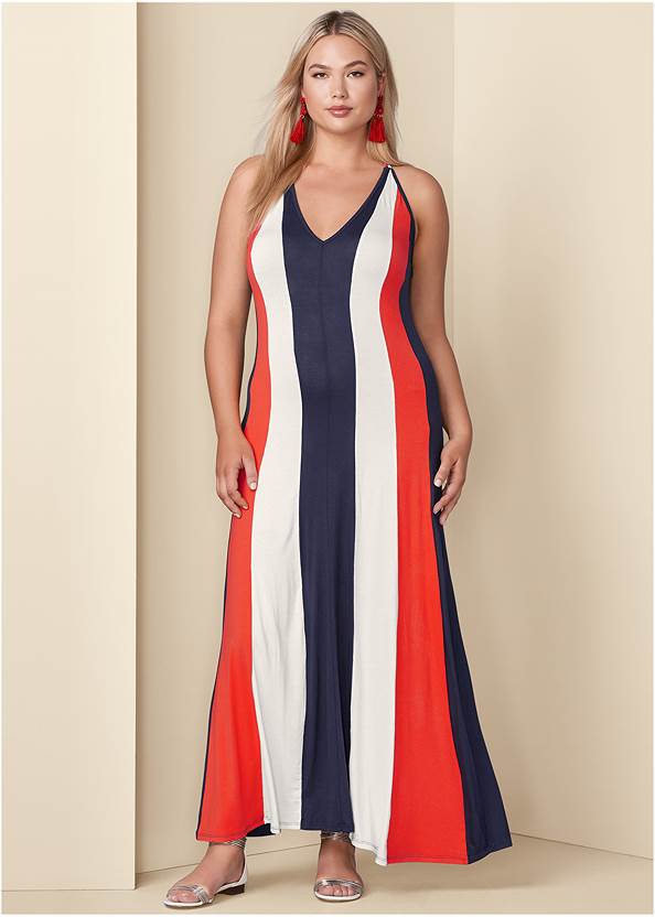 Color Block Maxi Dress in Multi | VENUS