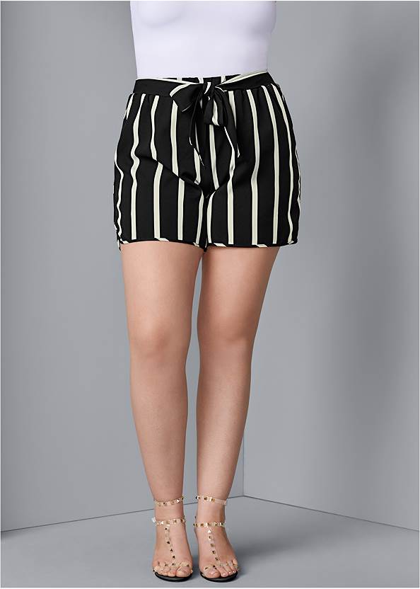 Alternate View Belted Stripe Shorts