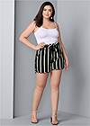 Front View Belted Stripe Shorts