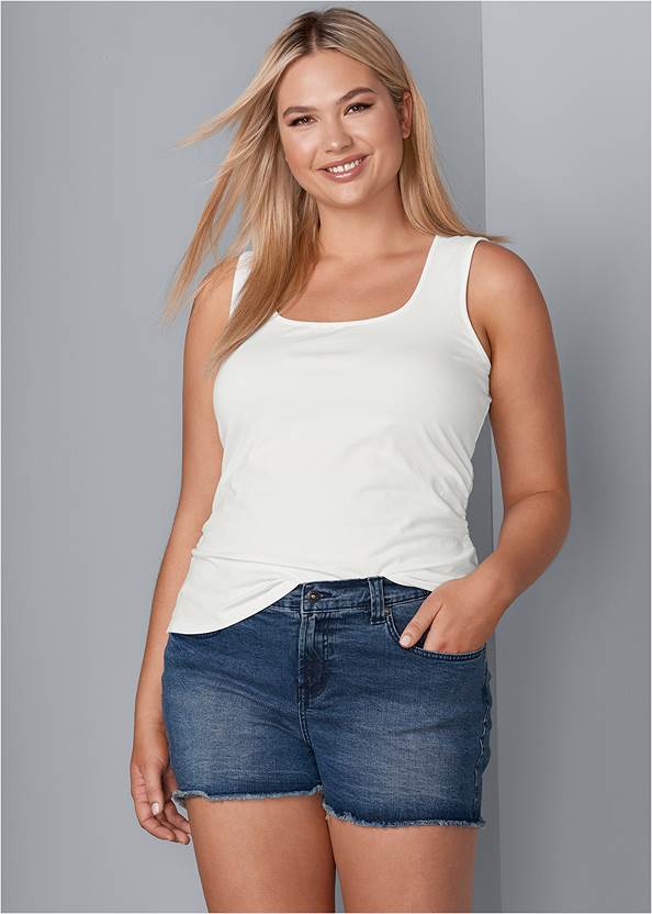 Front view Square Neck Tank Top, Any 2 For $39