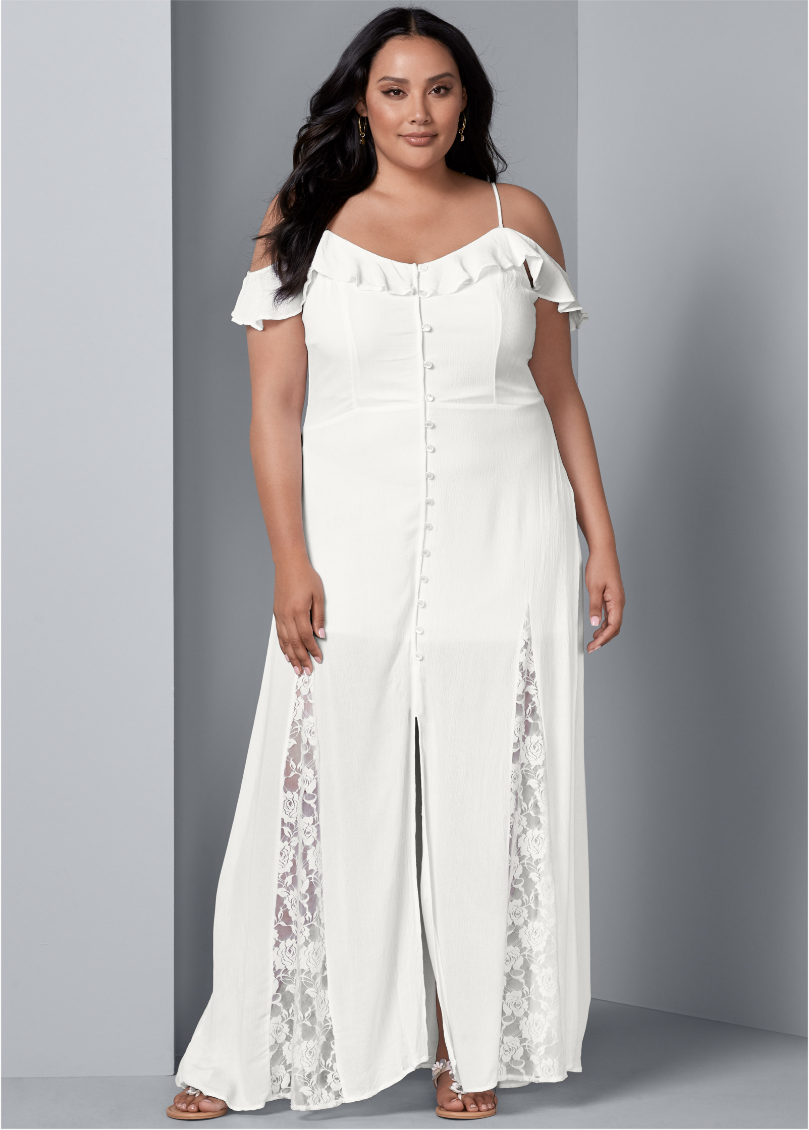 venus plus size white dresses