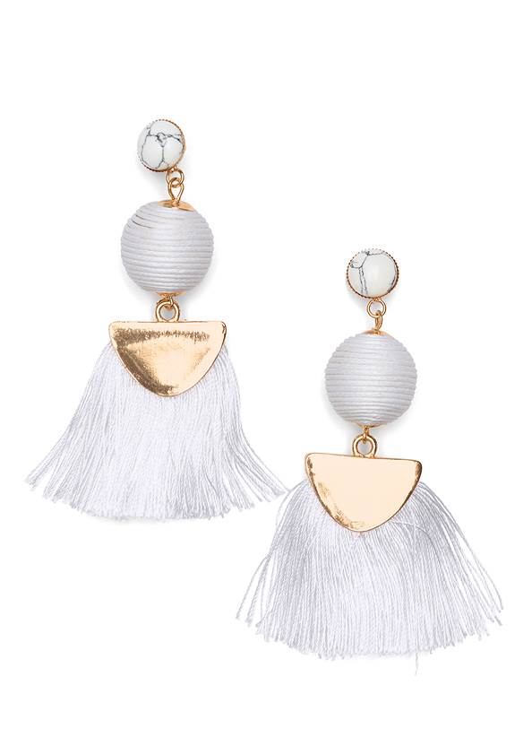 Front View Fringe Drop Earrings