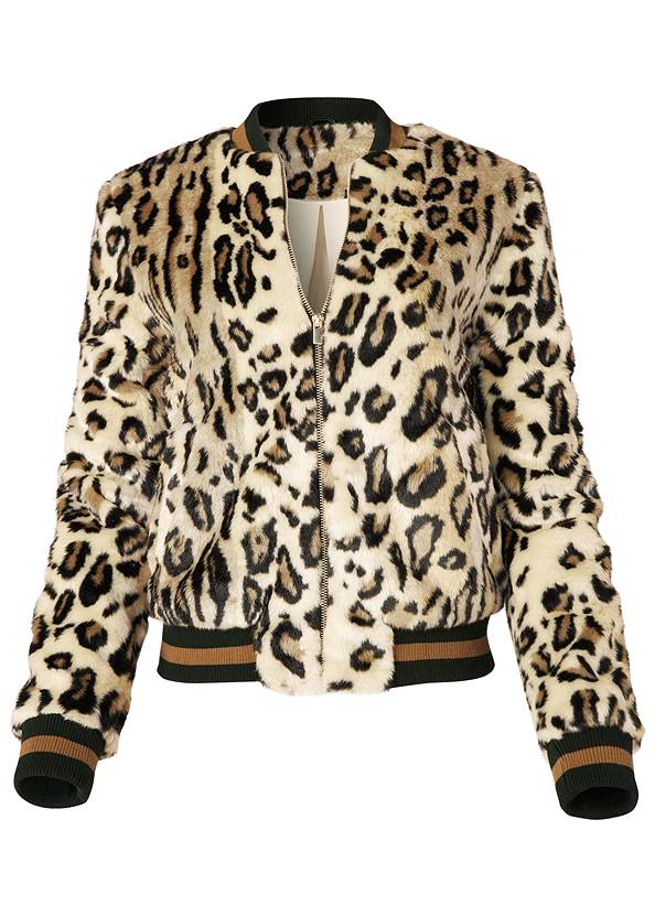 Leopard Bomber Jacket in Brown Multi | VENUS