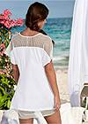 Back View Mesh Trimmed Cover-Up Dress