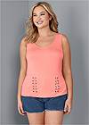 Front View Lace Up Detail Top