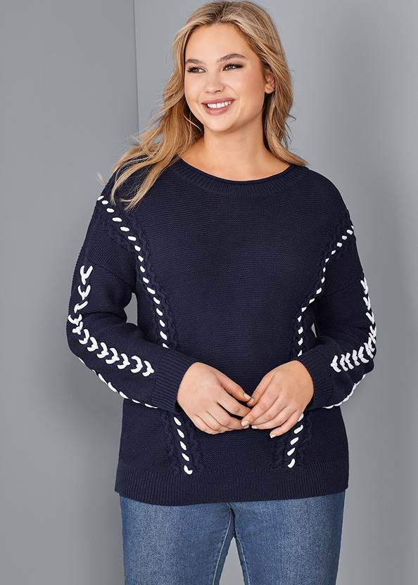 Stitch Detail Sweater,Heidi Skinny Jeans