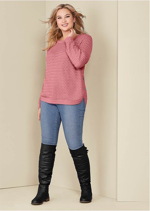 Button Detail Sweater,Basic Cami Two Pack,Heidi Skinny Jeans