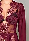 Alternate View Mesh Robe With Lace Trim