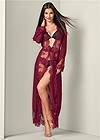 Front View Mesh Robe With Lace Trim