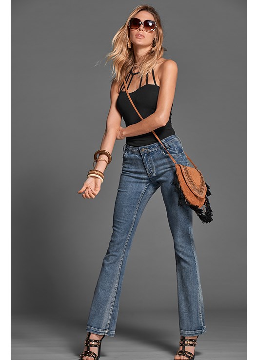 Casual Boot Cut Jeans In Medium Wash Venus