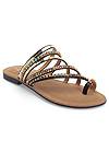 Front View Strappy Toe Ring Sandals