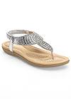 Front View Sparkle Thong Sandals