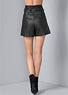 Back View Belted Faux-Leather Shorts
