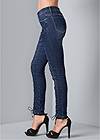 Back View Lace-Up Skinny Jeans
