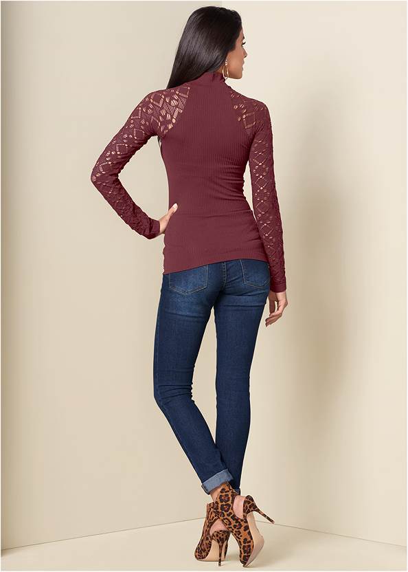 Back View Seamless Mock-Neck Top