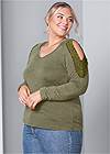 Front View Cold-Shoulder Lounge Hoodie