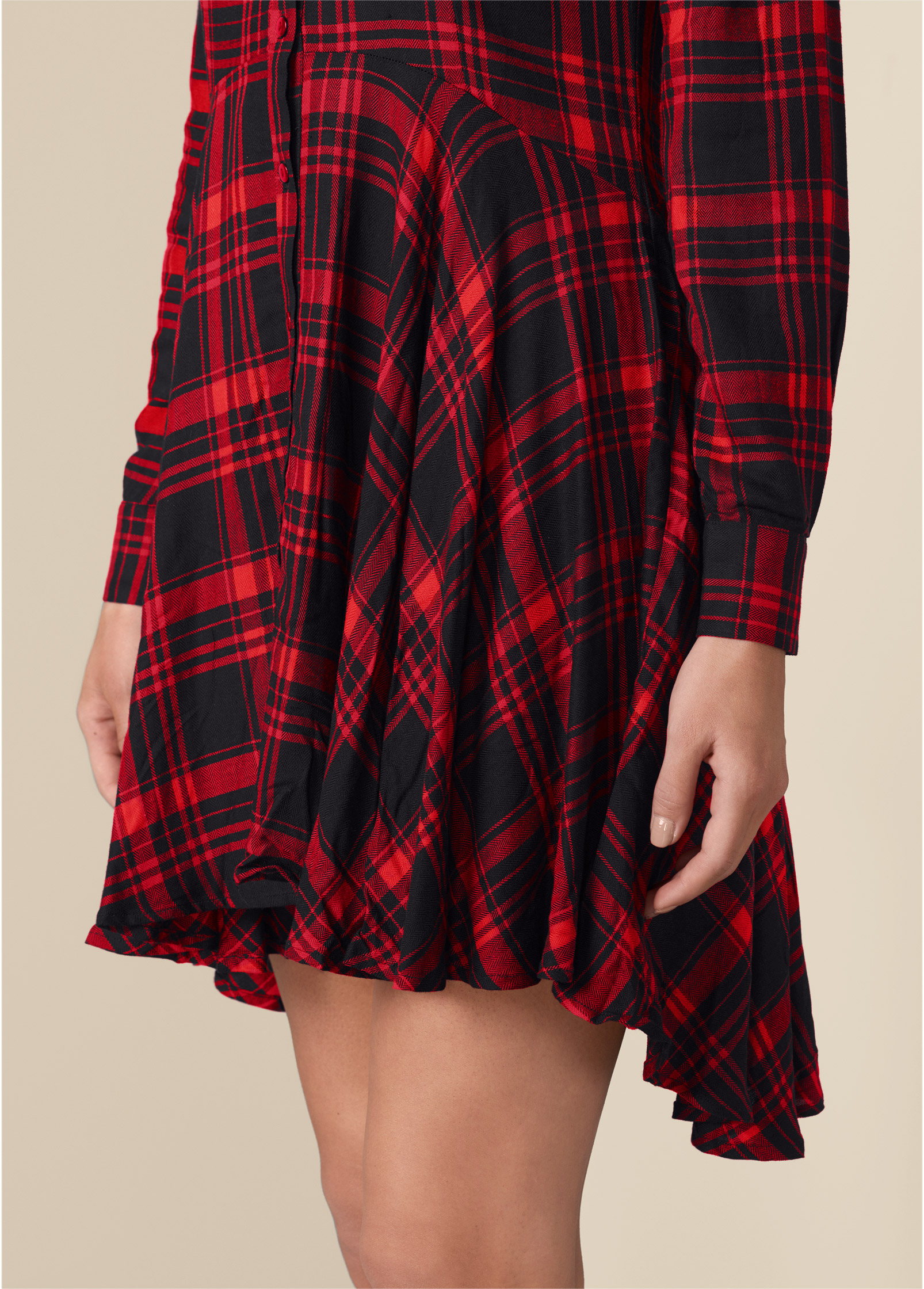 venus red plaid dress